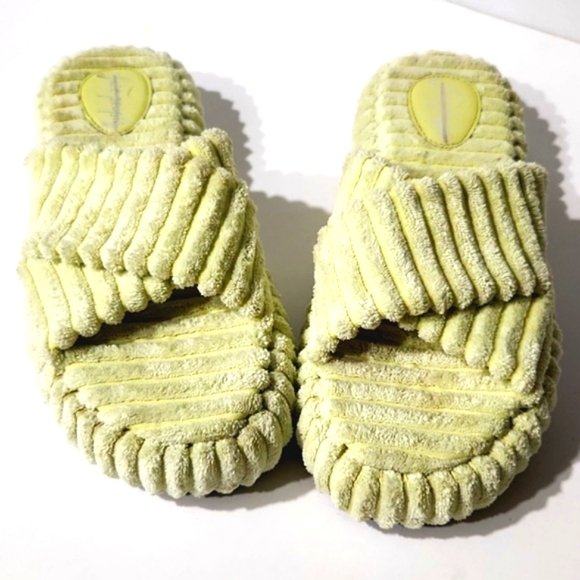 NEW Free People Two Days in Ibiza Key Lime Terry Cloth Platform Sandals Size 9.5 - Picture 12 of 13